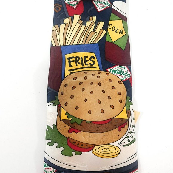 NWT Tabasco Silk Tie – Burger & Fries - Picture 3 of 7